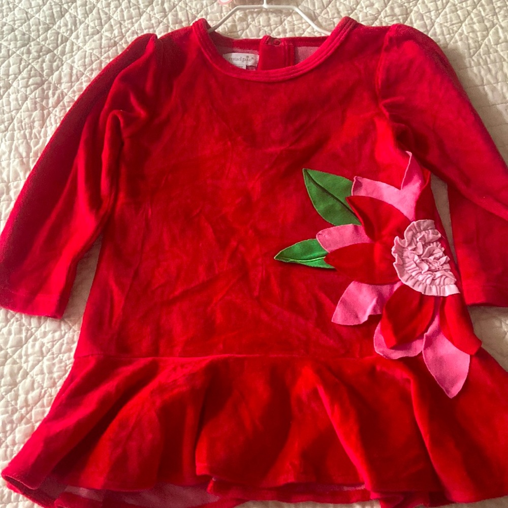 24M/2T Mud Pie Poinsettia dress